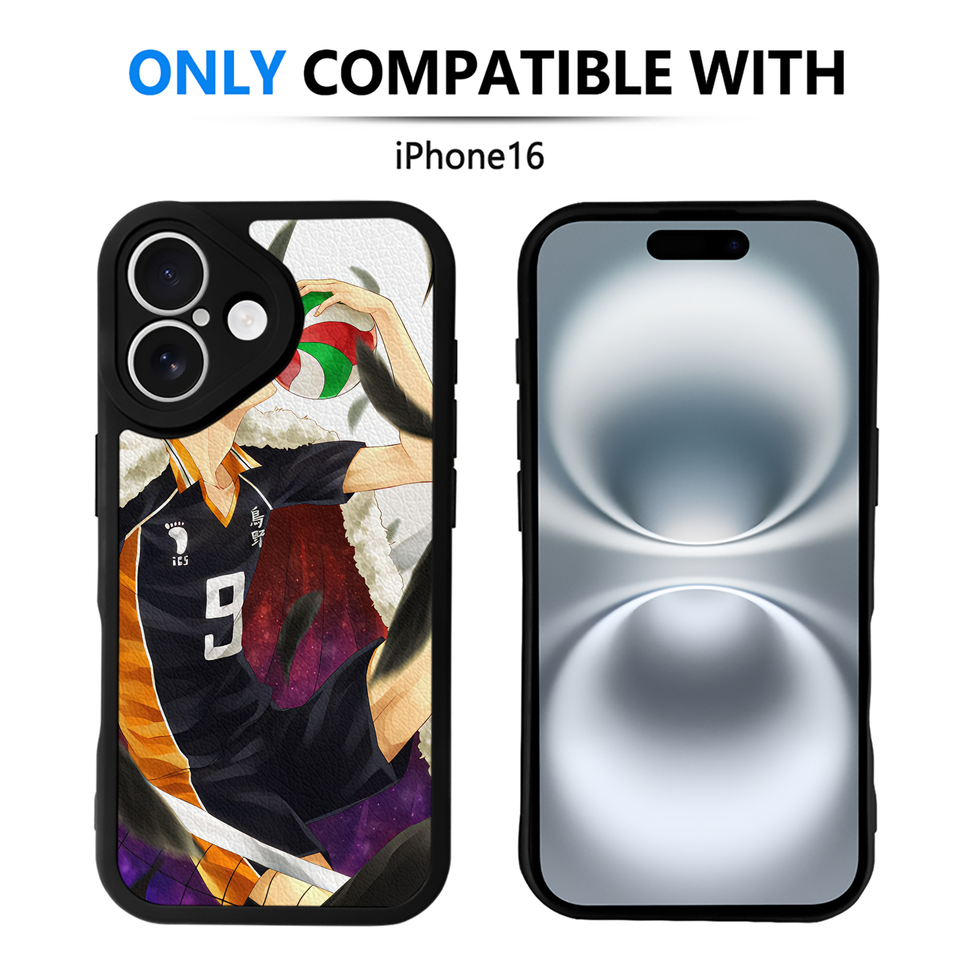 （画像用） ハイキュー!! Haikyu!! 【iPhone 16シリーズ対応】シリコンスマホケース（レザー調） 材質：シリコン